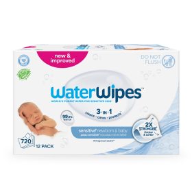   12x WATERWIPES Nedves törlőkendők, műanyagmentes 60 db ( 720 db )