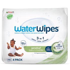   4x WATERWIPES Nedves törlőkendők, műanyagmentes Soapberry 60 db (240 db) / 2 db csomag