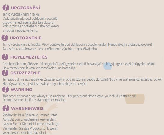 PETITE&MARS Csipesz babakocsira különböző tárgyakkal