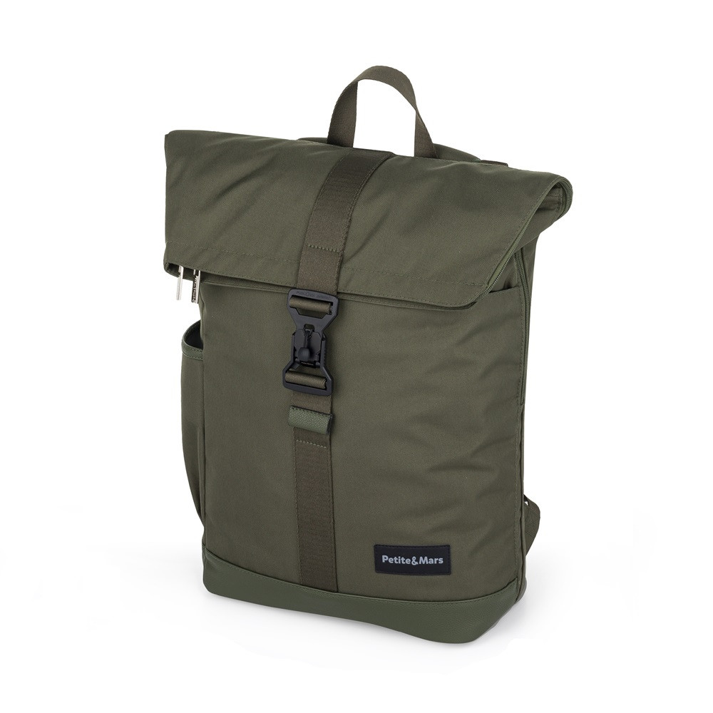 PETITE&MARS Pelenkázó hátizsák babakocsira Jackob Military Green