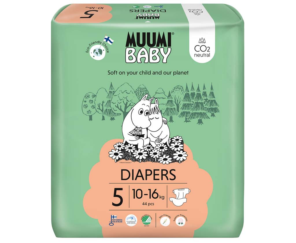 MUUMI Baby 5 Maxi+ 10–16 kg öko pelenkák
