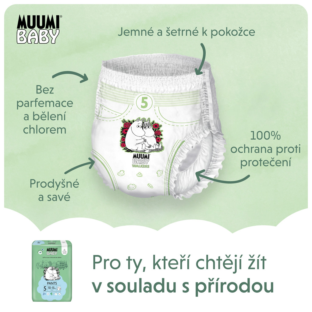 MUUMI Baby Pants 5 Maxi+ 10-15 kg - Környezetbarát megoldás