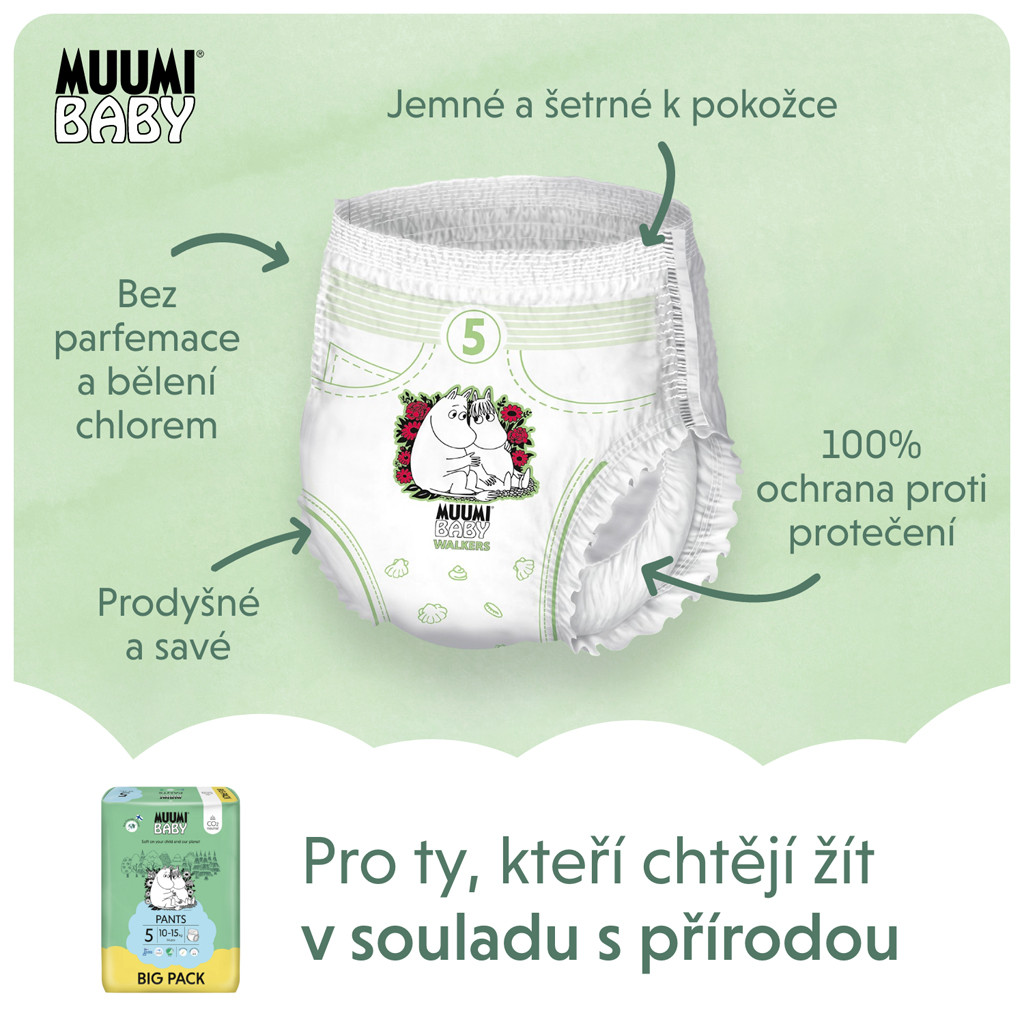 MUUMI Baby Pants 5 Maxi+ 10-15 kg (54 db) nadrágpelenka részletei