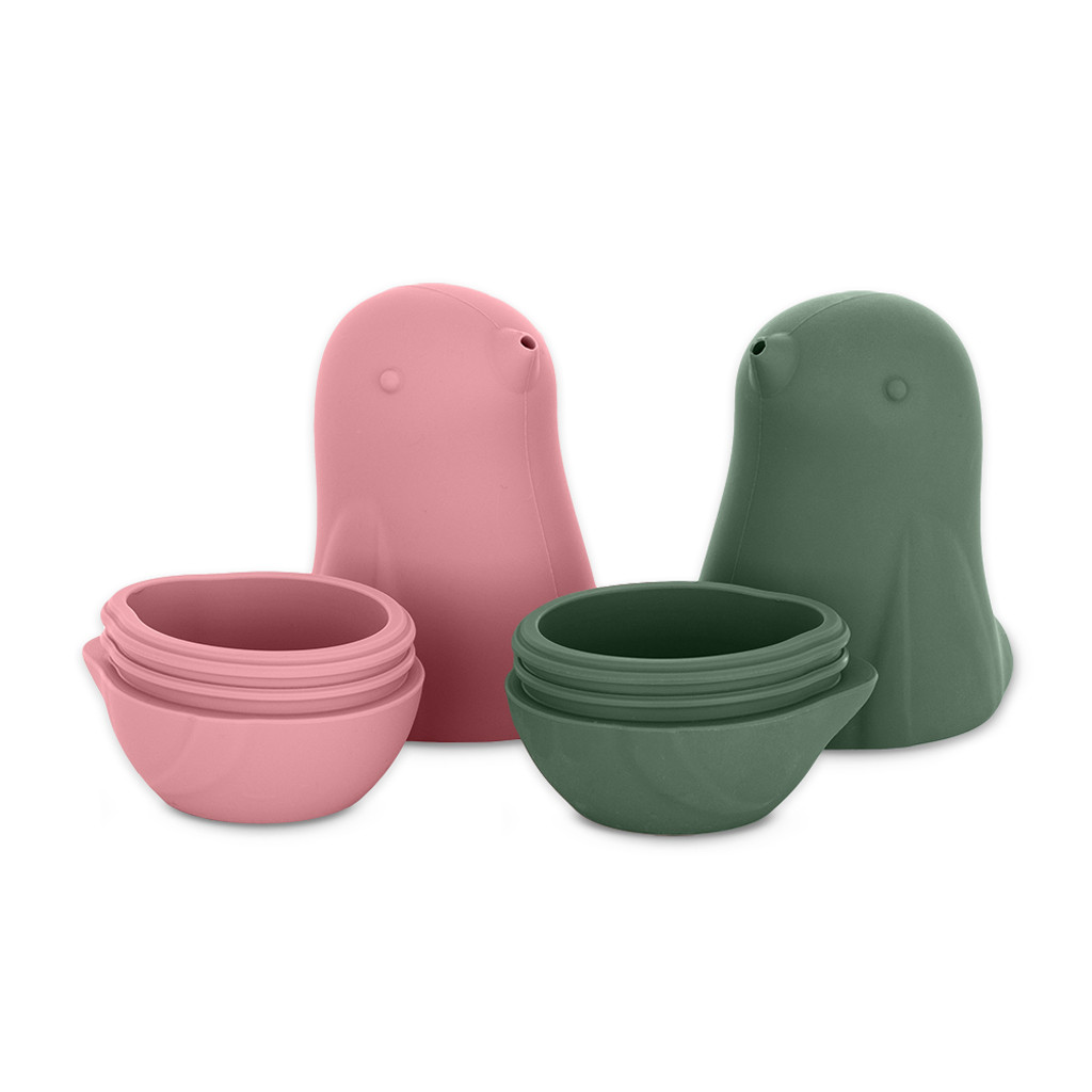 PETITE&MARS Love birds Rose Green fürdőjáték használat közben
