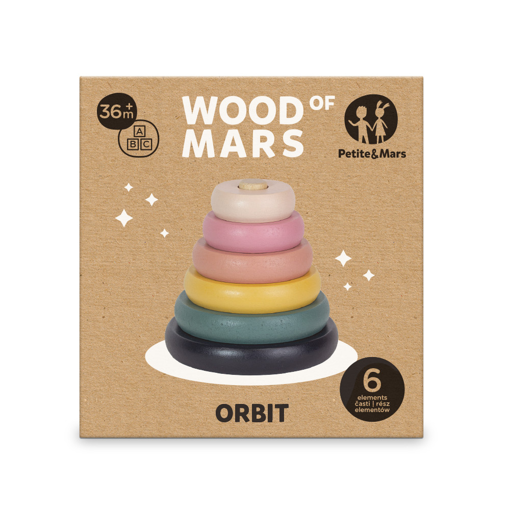 PETITE&MARS Fa építőjáték Orbit Wood of Mars 36hó+ - részletek