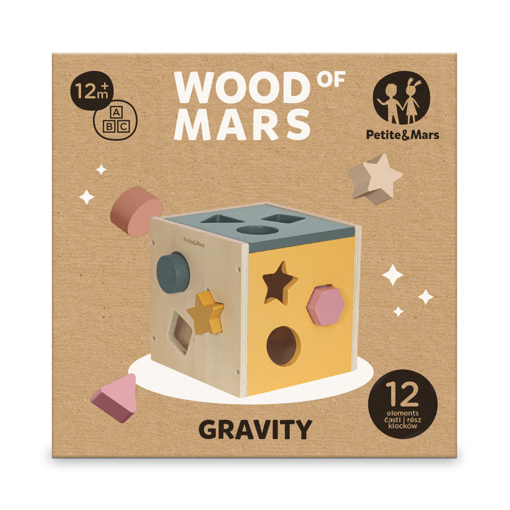PETITE&MARS Fa formaválogató játék Gravity Wood of Mars 12hó+ részletek