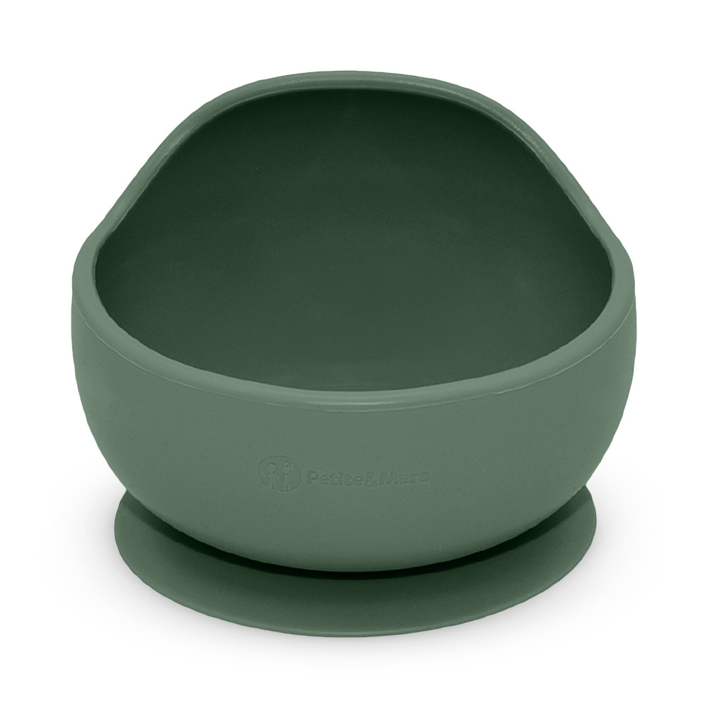 PETITE&MARS Szilikon tál tapadókoronggal TAKE&MATCH Misty Green 6m+ - Fő kép