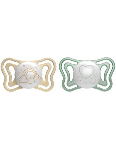 CHICCO Physio Light szilikonos éjszakai cumi 2-6h, 2db