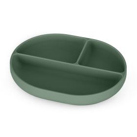   PETITE&MARS Szilikon osztott tányér, ovális Take&Match Misty Green 6m+