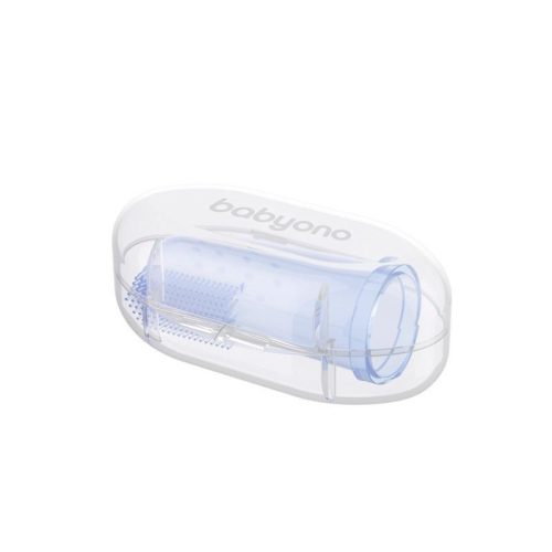 BABYONO Ujjra húzható ínymasszírozós fogkefe - kék