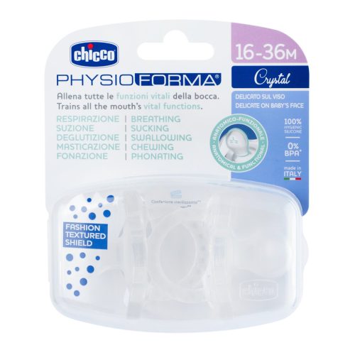 CHICCO Physio Luxe teljesen szilikon cumi 16-36m crystal 2 db