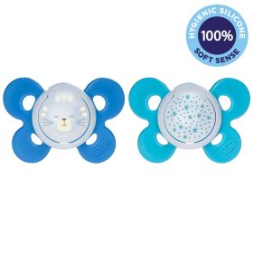 CHICCO Cumisüveg Physio Comfort szilikon éjszakai 16-36h fiú - macska/