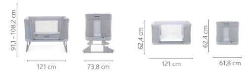 CHICCO Next2Me Forever kiságy - Moon Grey