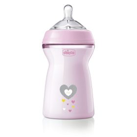 CHICCO Natural Feeling 330 ml cumisüveg lányoknak 6m+