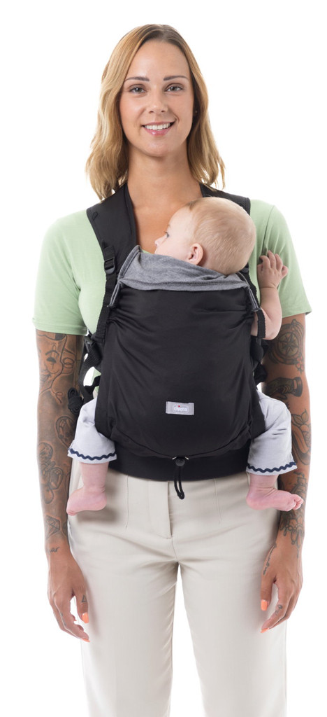 CHICCO Skin Fit gyermek hordozó - Black Beauty összecsukva
