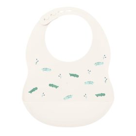 NATTOU szilikonos előke csattal, BPA-mentes, fehér