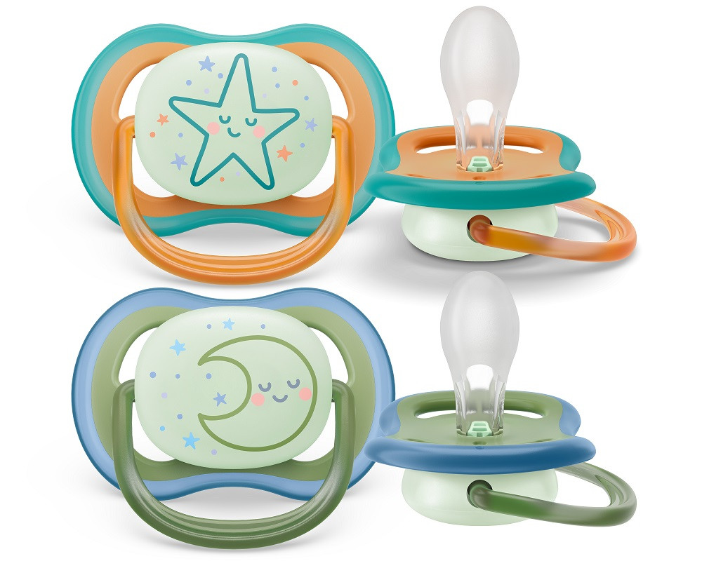 Philips AVENT SCF376/23 Játszócumi Ultra air éjszakai 18hó+ neutral 2db