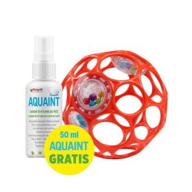   OBALL RATTLE játék 10 cm 0hó+ orange + AJÁNDÉK Aquaint 50ml