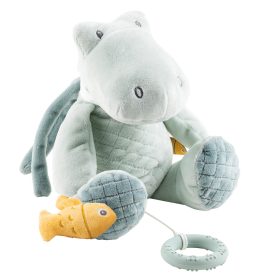 NATTOU Krokodil plüss zenélő Romeo rágókával szilikon 30 cm Romeo, Jul