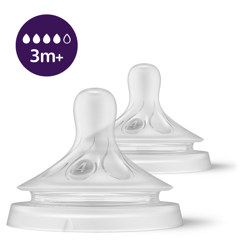 Philips AVENT Natural Response cumisüveg etetőcumi 4 közepes átfolyás 3m+, 2 db