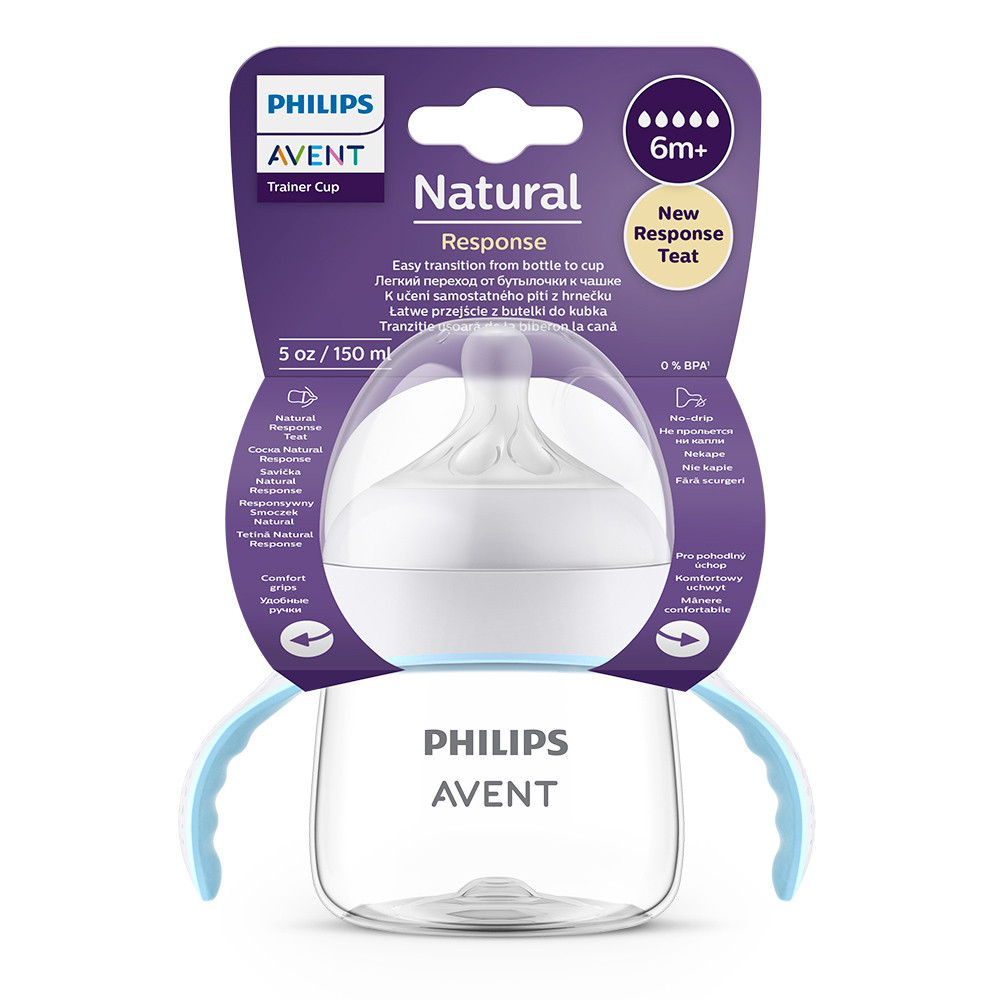 Philips AVENT Natural Response Tanulócumisüveg 150 ml használat közben