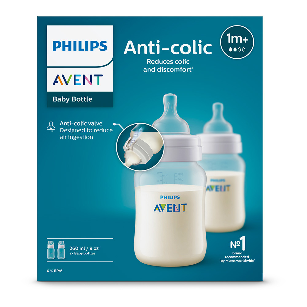 Philips AVENT SCY103/02 Cumisüveg Anti-colic 260ml 1hó+ 2 db használatban
