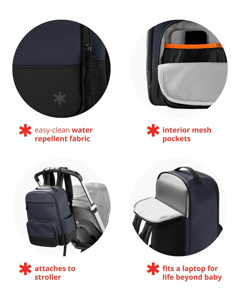 SKIP HOP Táska pelenkázó/hátizsák Flex Navy részletei