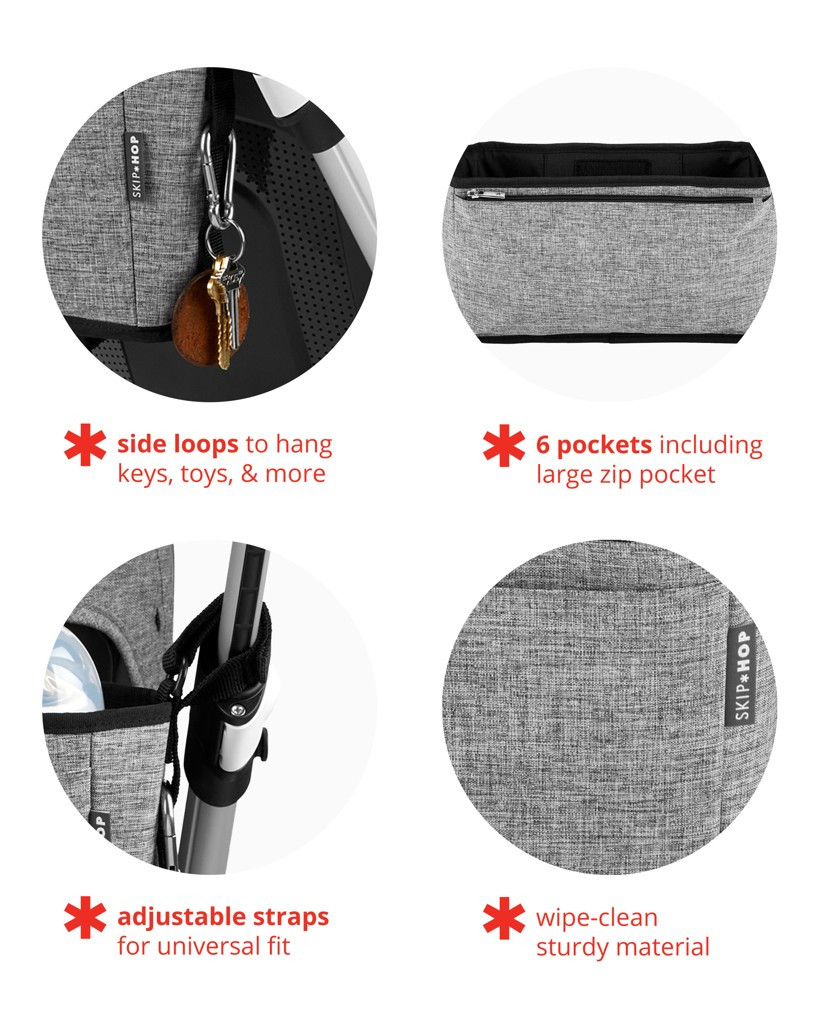 SKIP HOP Babakocsi szervező Grab&Go Ultra szürke melange részletei