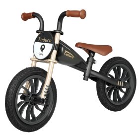  QPLAY Futóbicikli Feduro Black/Golden, 3-6 éves korig, 30 kg-ig