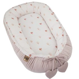 EKO Babafészek pamut velvet Beige Meadow 90x60cm