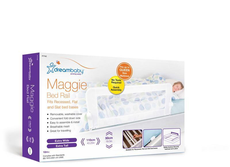 DREAMBABY Biztonsági ágyrács Maggie Extra nagy használatban