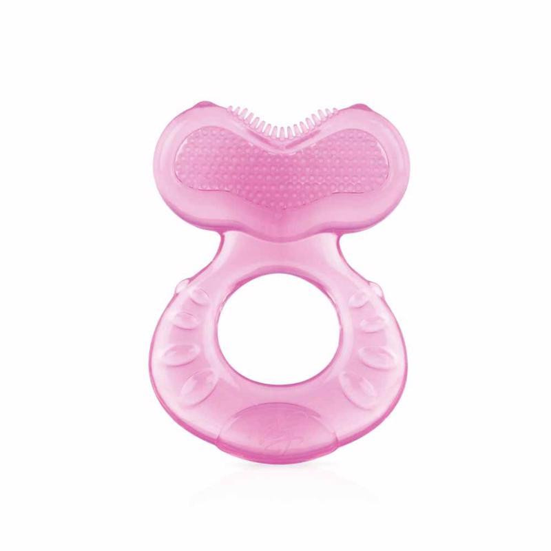 NUBY Rágóka szilikon sörtékkel rózsaszín 0 h+