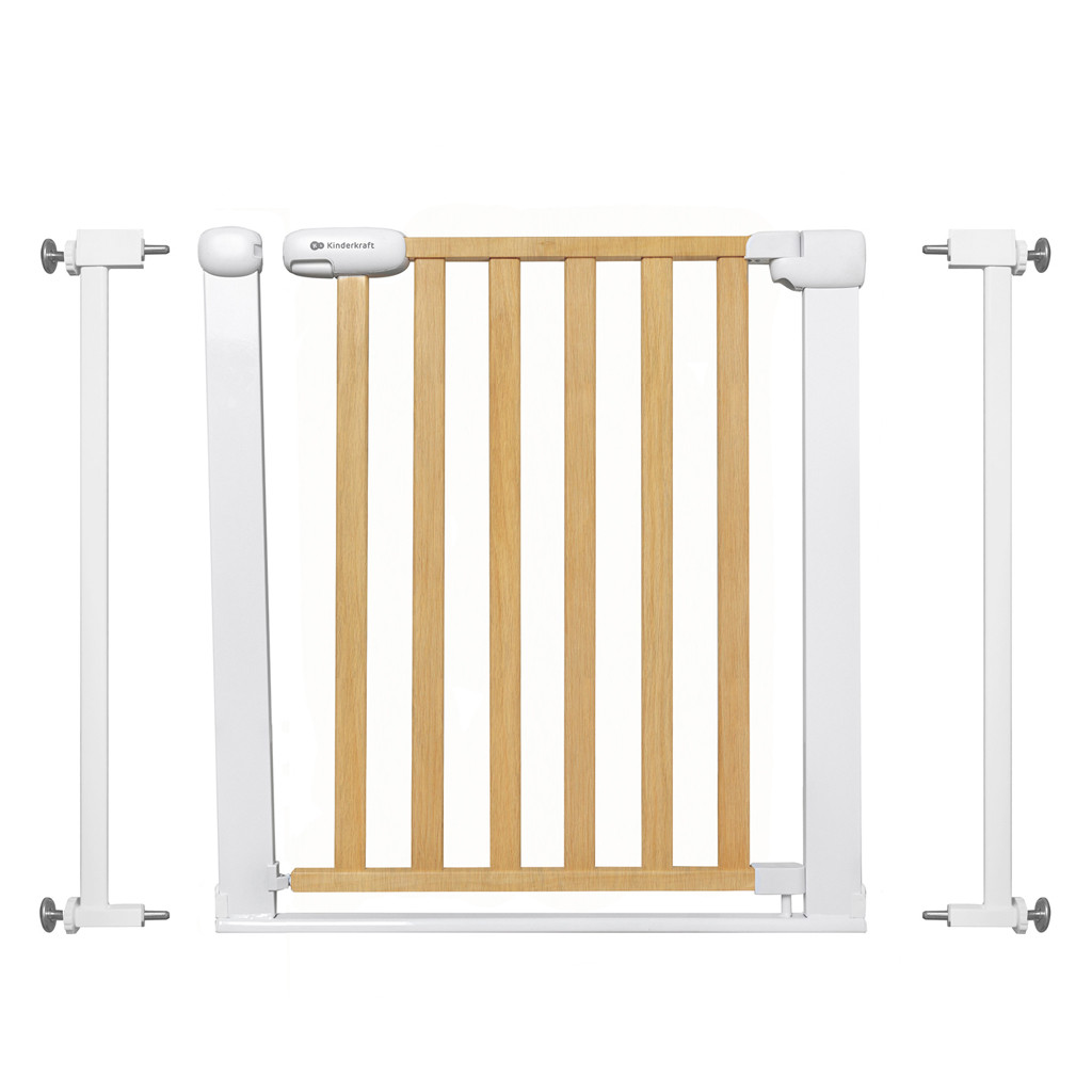 KINDERKRAFT Gyermekbiztonsági rács Lock&Go wood használat közben
