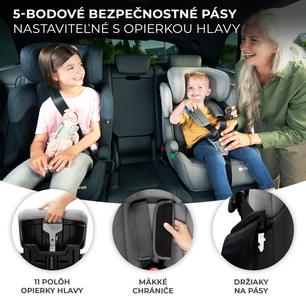 KINDERKRAFT Autósülés Comfort Up i-Size Zöld előnyök
