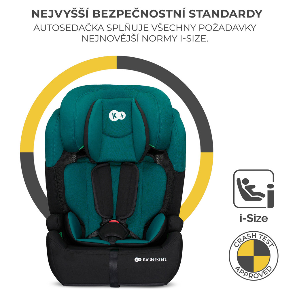 KINDERKRAFT Autósülés Comfort Up i-Size Zöld funkciók
