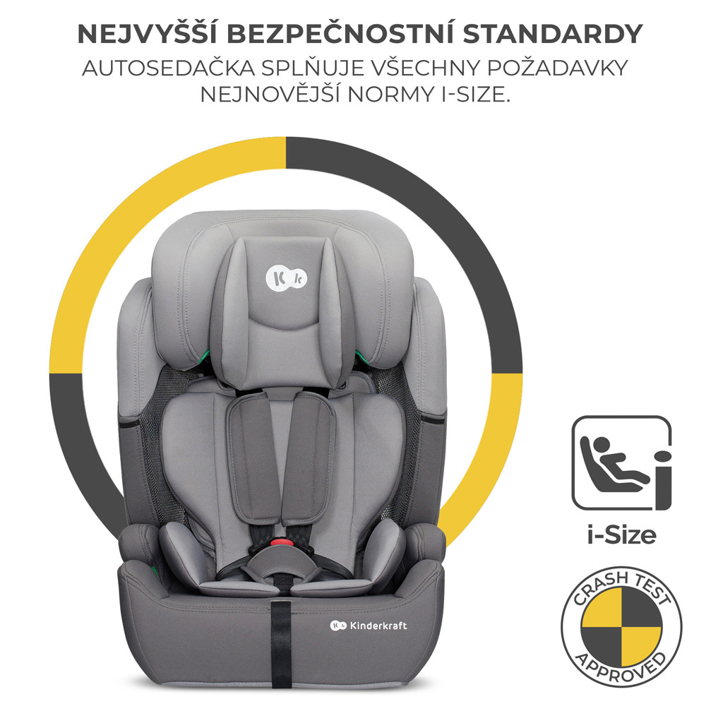 KINDERKRAFT Autósülés Comfort Up i-Size Szürke előnyök