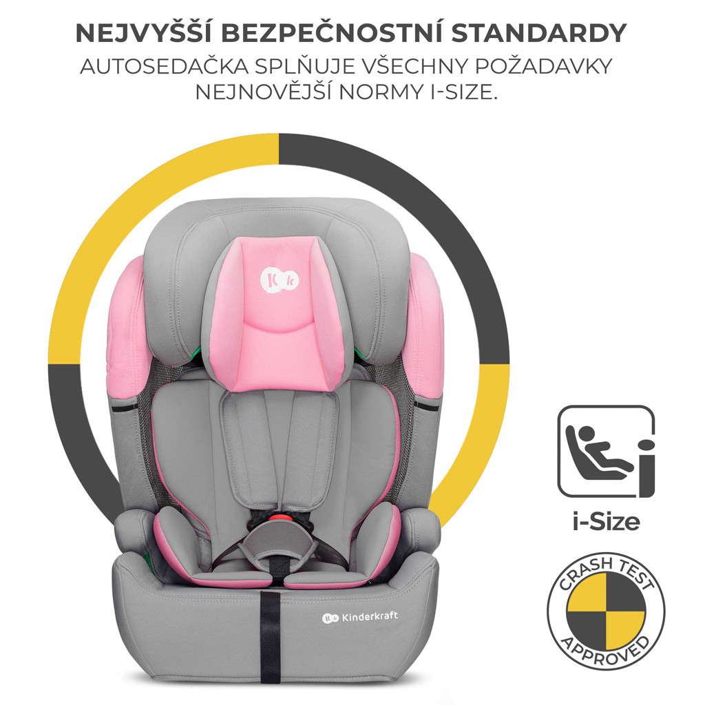 KINDERKRAFT Autósülés Comfort Up i-Size Pink előnyök