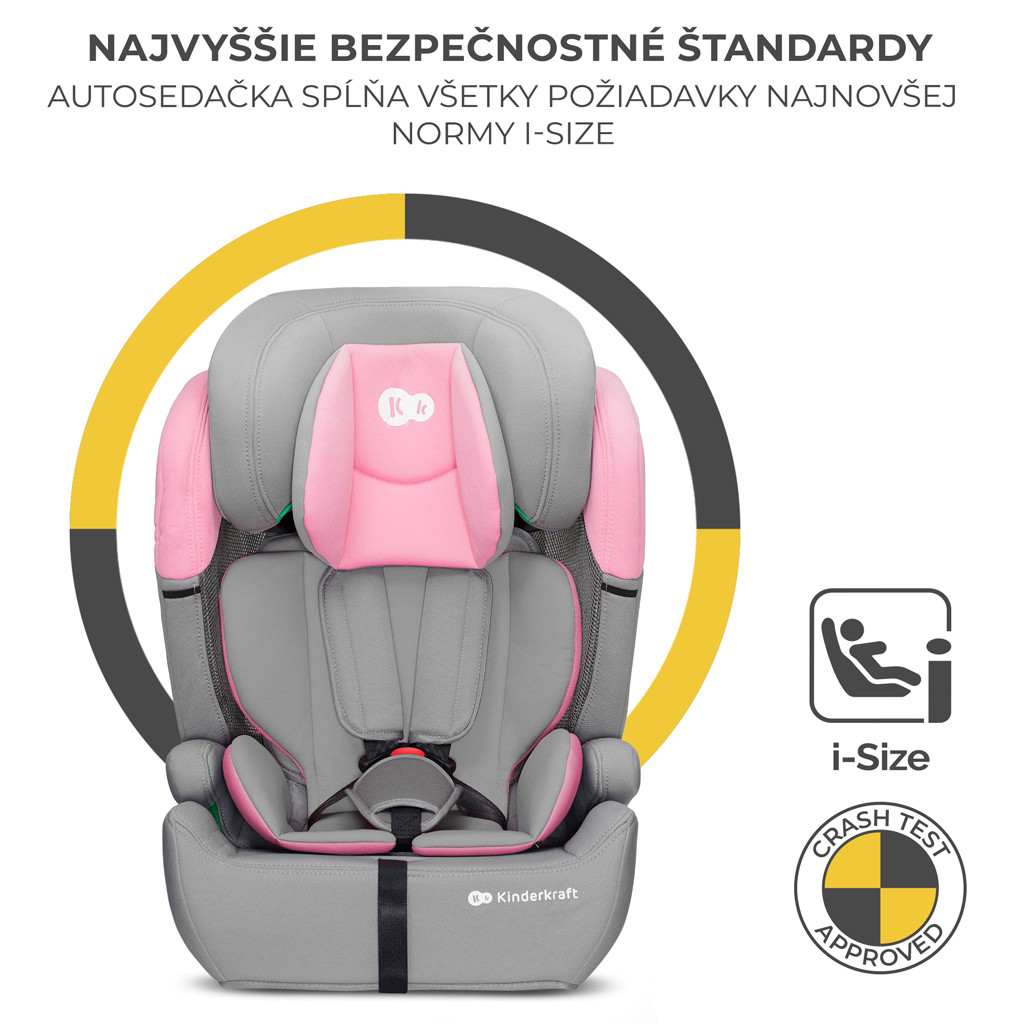 KINDERKRAFT Autósülés Comfort Up i-Size Pink funkciók