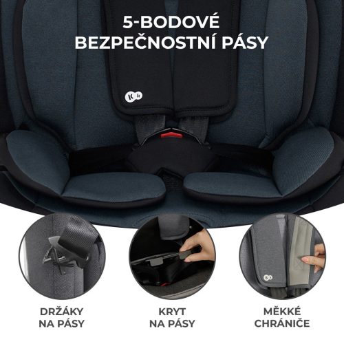 KINDERKRAFT Autósülés Oneto3 i-Size 76-150cm + Isofix Grafit fekete