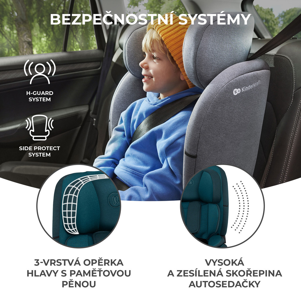 KINDERKRAFT Autósülés Oneto3 i-Size 76-150cm + Isofix Harbor kék alternatív kép 2
