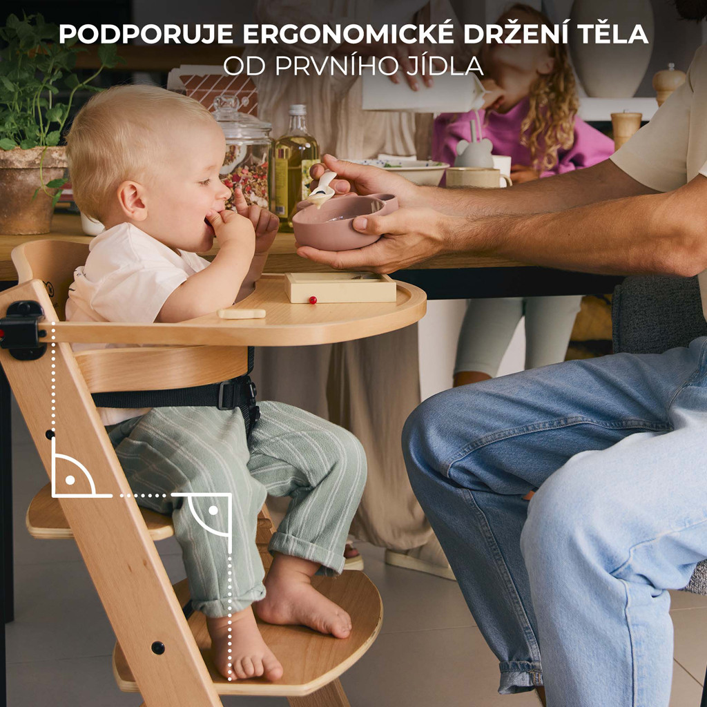 KINDERKRAFT Etetőszék Enock Black, Premium alternatív kép 1