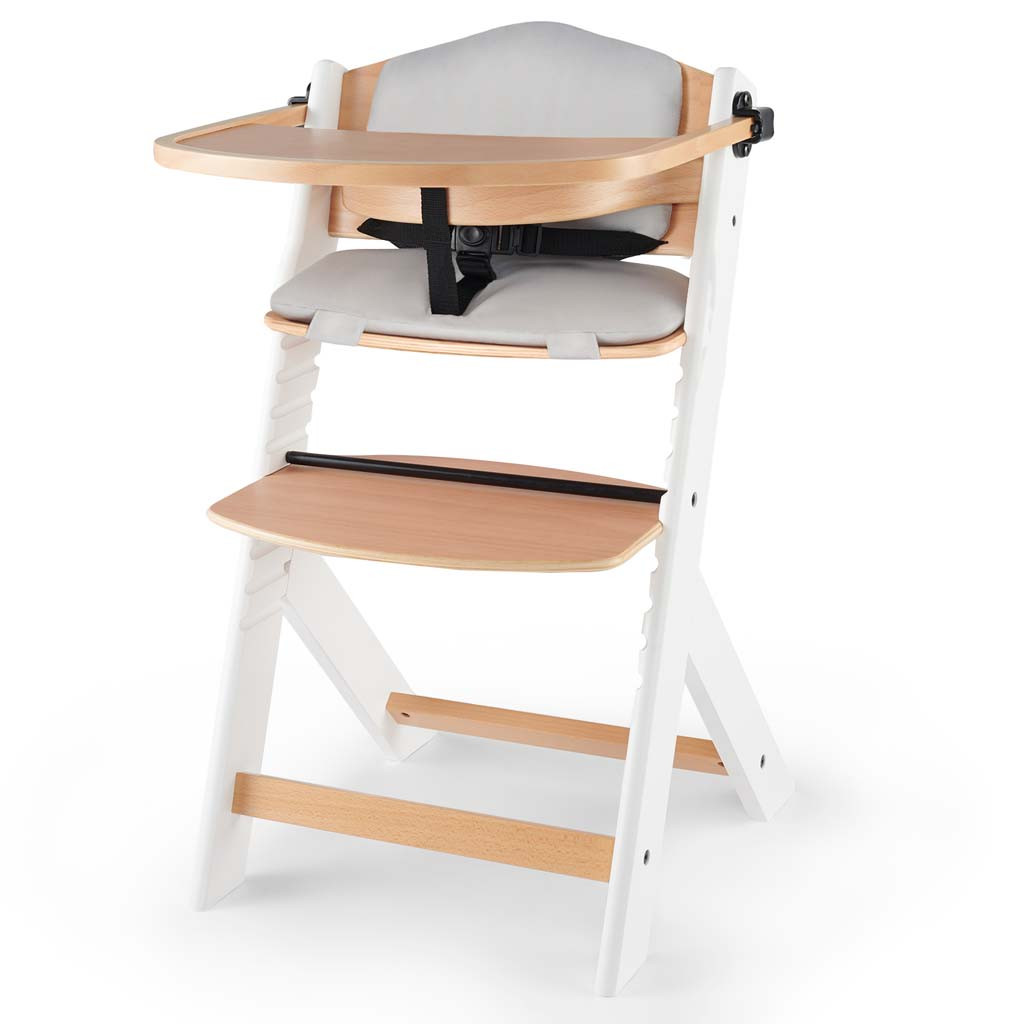 KINDERKRAFT Etetőszék Enock párnázással White Wooden, Premium fő kép