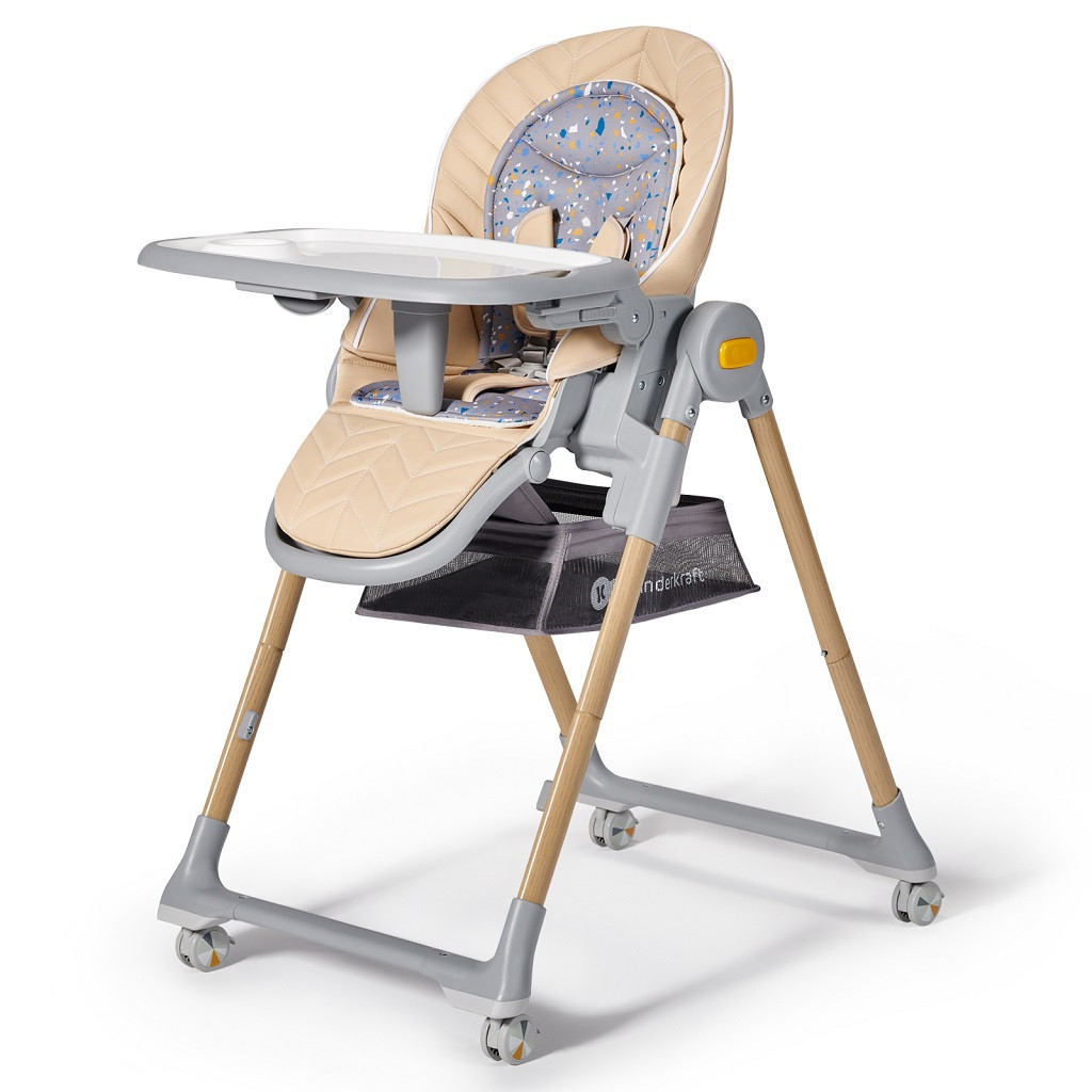 KINDERKRAFT SELECT Etetőszék Lastree Wood, Premium - Könnyű hordozhatóság