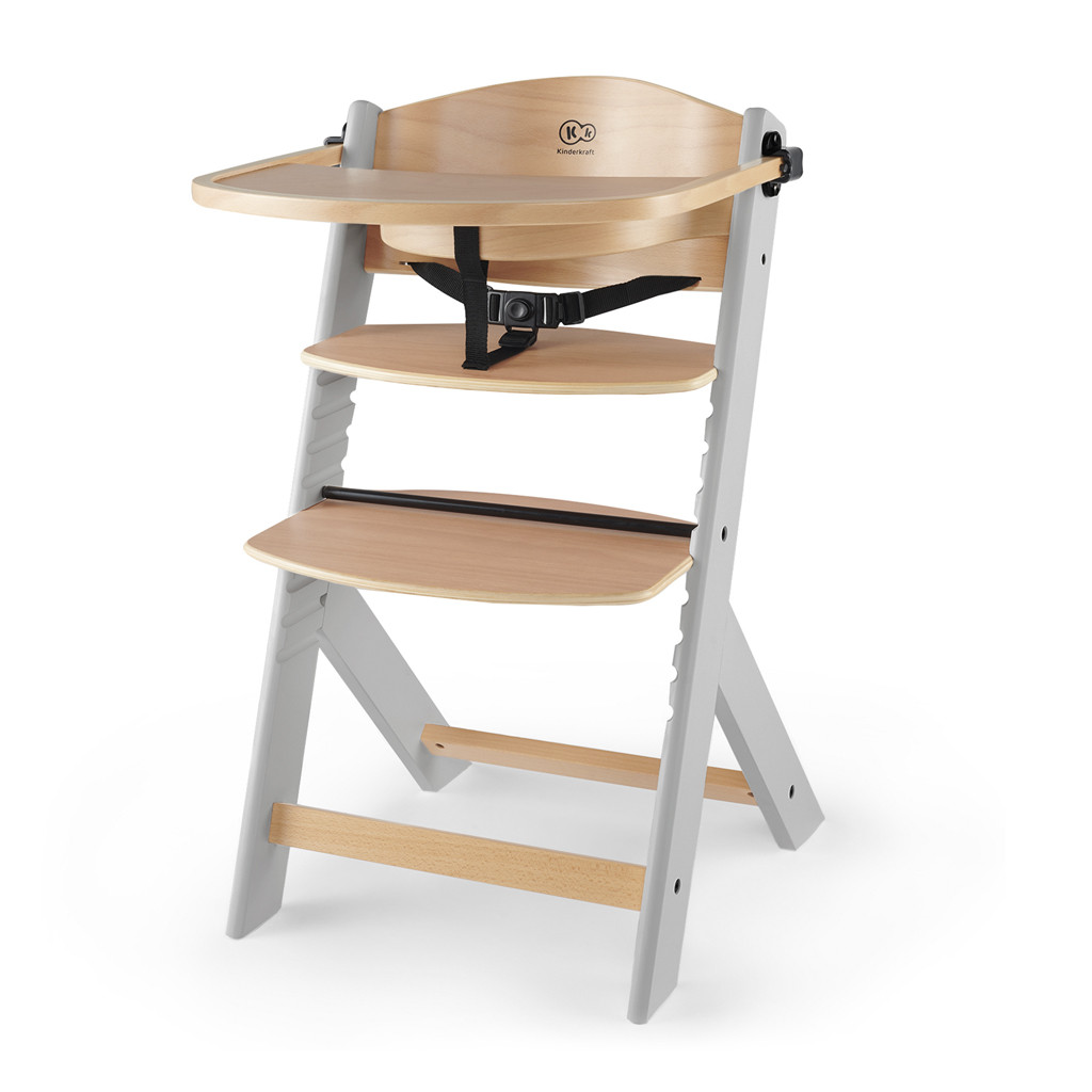 KINDERKRAFT Etetőszék Enock Grey Wooden, Premium fő kép