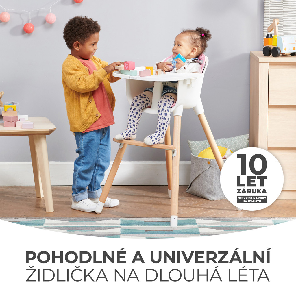 KINDERKRAFT Etetőszék Sienna pink - Kompakt és hordozható