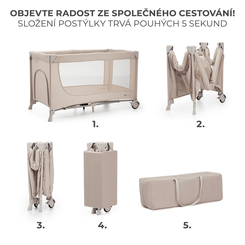 KINDERKRAFT Utazóágy Joy 2 Beige - Alternatív kép 2