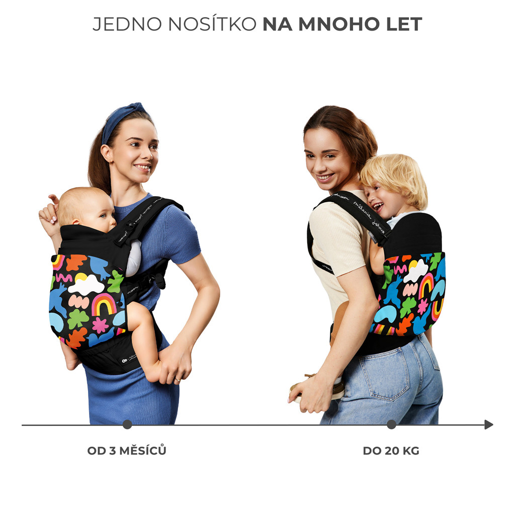 KINDERKRAFT Hordozó Huggy Boldog formák - Részletek