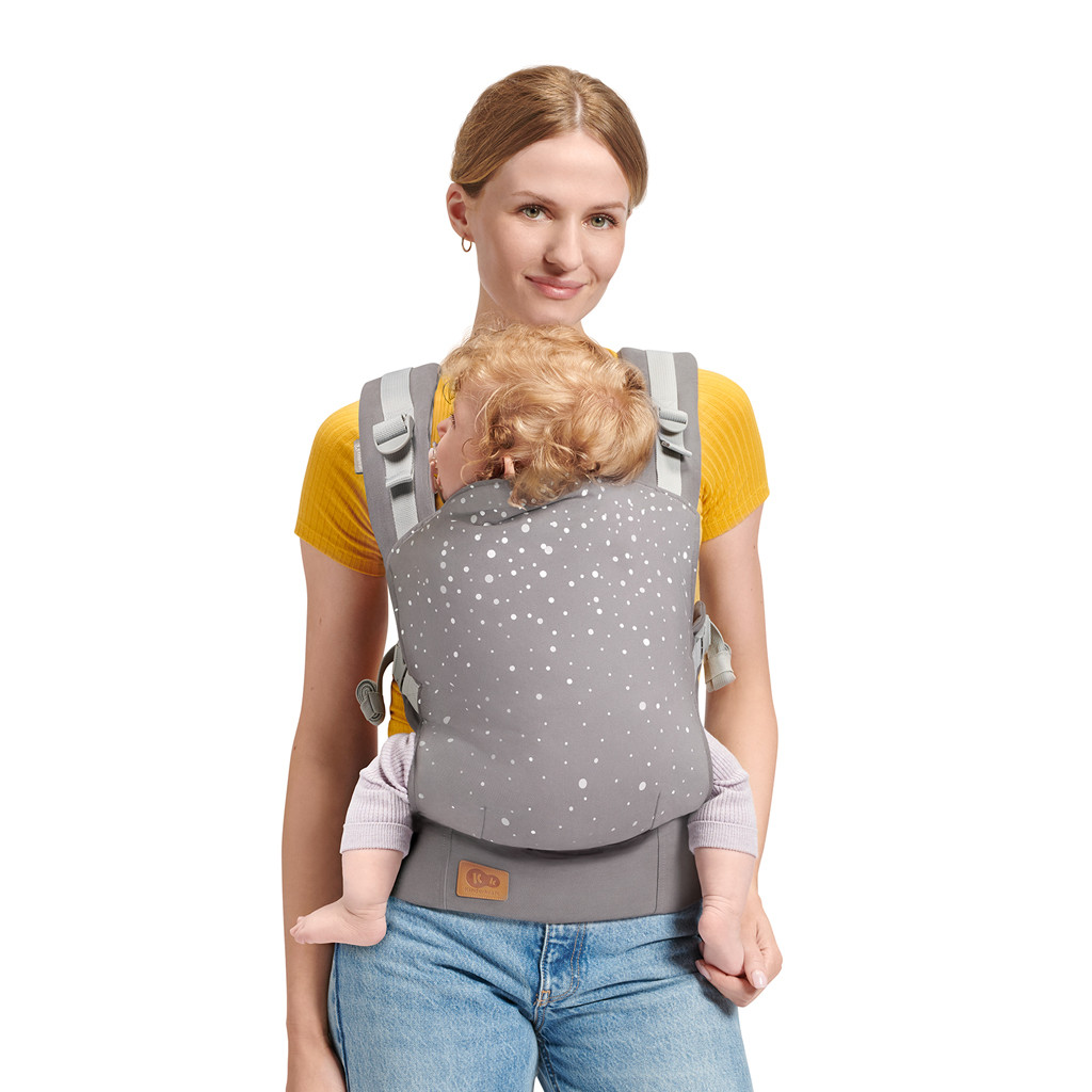 KINDERKRAFT Nino Confetti Grey utazóágy hálós oldalfallal