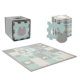 KINDERKRAFT Habosított puzzle alátét Luno Shapes 185 x 165 cm Mentol, 