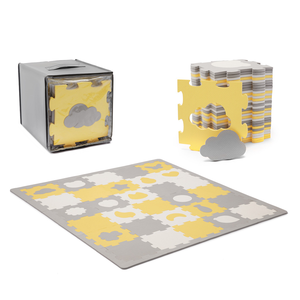 KINDERKRAFT Habosított puzzle alátét Luno Shapes Sárga